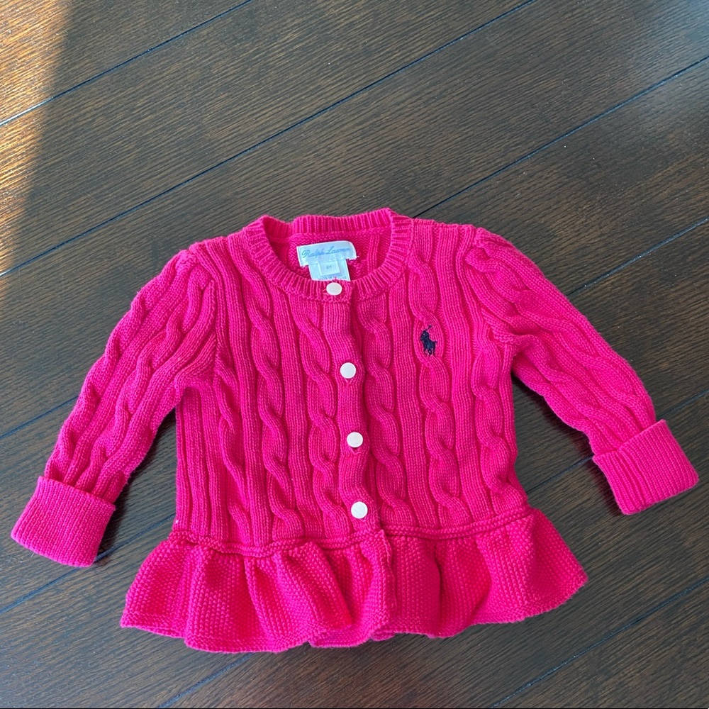 Ralph Lauren Baby Girls Pink Cable Sweater 6 month